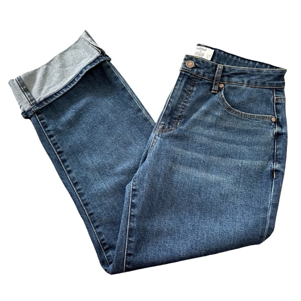 Edited x Hunter McGrady Cropped Wide Leg Jeans | Cuffed Hem | Size 6 - Picture 6 of 8